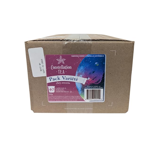 Constellation Tea Assorted Variety Pack Sampler Tea Pods Compatible with K Cup Brewers Including 2.0, 40 Count