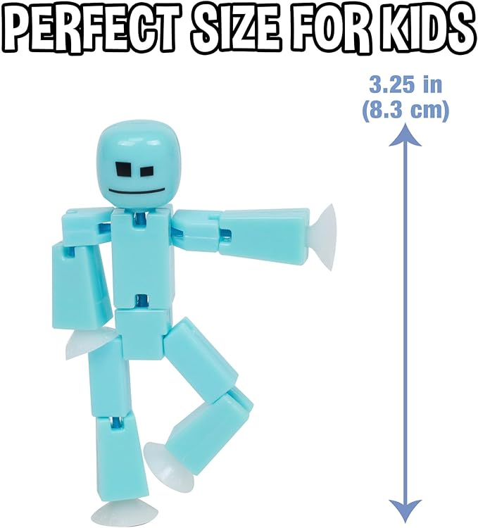 Zing StikBot Single Pack - Includes 1 StikBot - Collectible Action Figures and Accessories, Stop Motion Animation, Ages 4 and Up (Ice Blue)
