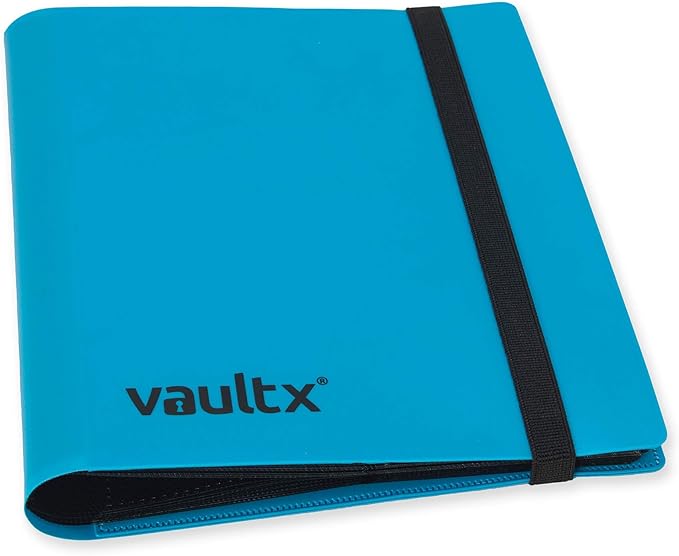 Vault X 4 Pocket Standard Strap Binder, Holds 160 Trading Cards in 20 Side-Loading Pages (Blue)