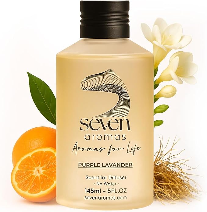 SevenAromas Purple Lavender | 145ml 5oz Hotel Scent Diffuser Oil | Floral | French Lavender, Bergamot & Orange Flower | Luxury Aromatherapy