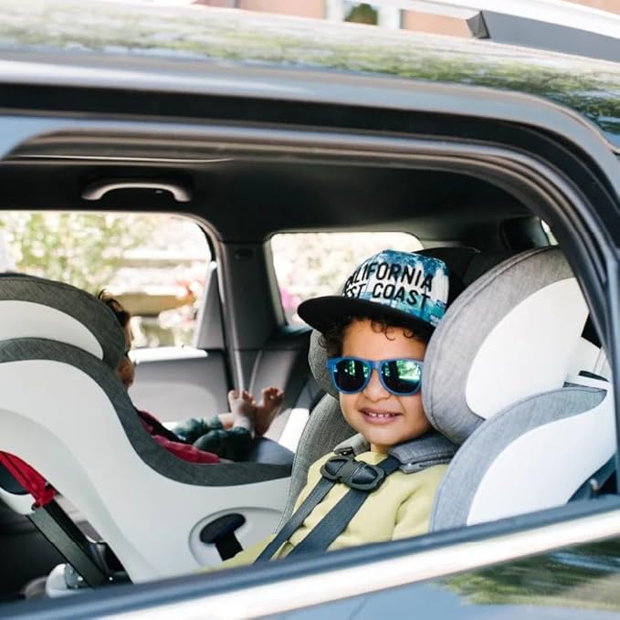 Clek Foonf Convertible Car Seat with Rigid Latch, Crumple Zone Safety System, Adjustable Headrest, Reclining Design, Anti-Rebound Bar & Flame Retardant-Free (Latte Ziip)