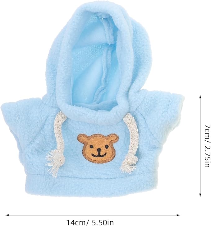 SAFIGLE 10 Pcs Mini Bear Doll Clothes Set Stuffed Animal Hoodies Soft Plush Doll Costume Accessories for Kids Dress up
