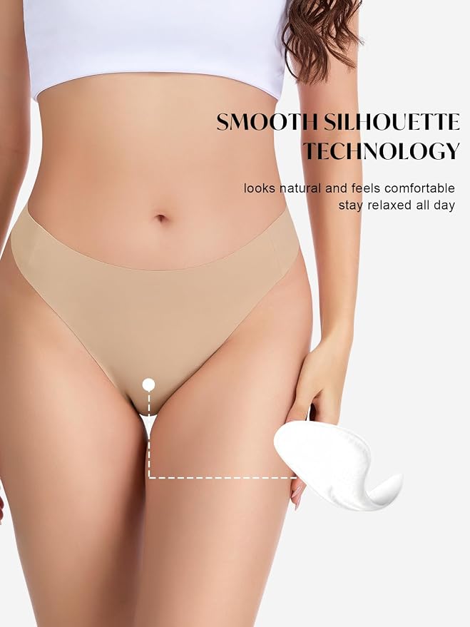 Seamless Camel Toe Thongs for Women Invisible Cameltoe Thong Panty Liners No Show Workout G-Strings Underwear