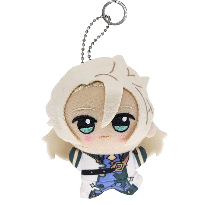 KOOLIYA Small Size Genshin Impact Figure Plush Doll - Albedo (4 inch), Keychain Anime Figure Soft Stuffed Gift for Game Fans (Albedo)