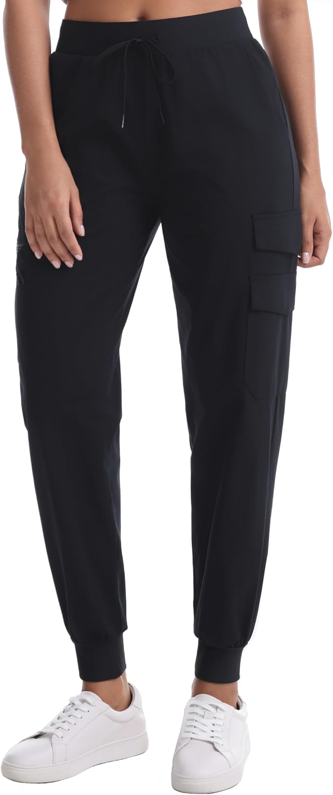 Rrosseyz Women's Hiking Pants with Pockets - Lightweight Water Resistant Joggers Cargo Pants for Casual Travel Golf Outdoor