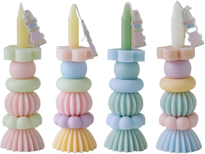 Creative Rainbow Stacking Scented Candle Soybean Waxes Air Freshener Candle for Home Relaxation Aromatherapies