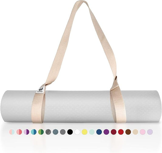 Tumaz Yoga Mat Strap [MAT NOT Included] (2 Sizes) with Extra Thick & Comfy Delicate Texture, Adjustable Yoga Mat Carrier