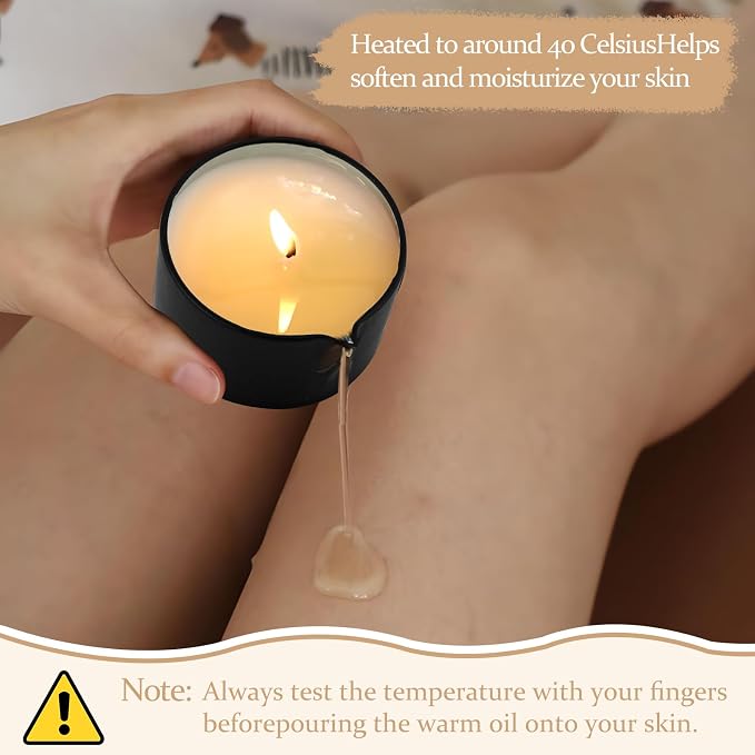 6 Pack Massage Candle Set, Low Temp Scented Massage Oil Candles, Soy & Coconut Oil Based Candles for Home Spa Relaxation