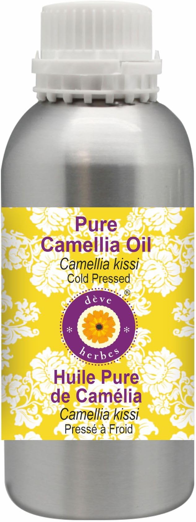 Deve Herbes Pure Camellia Oil (Camellia kissi) Cold Pressed 300ml (10 Oz)