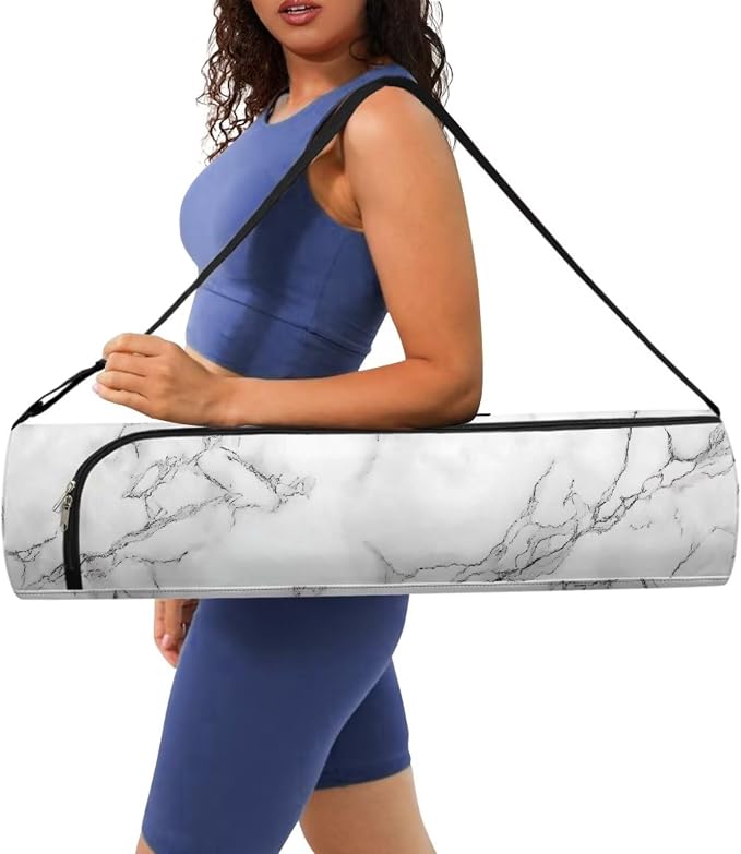 Yoga Mat Bag with Adjustable Shoulder Strap and Handle Zipper, 30in Wide x 6.3in Diameter for Yoga Mat Storage