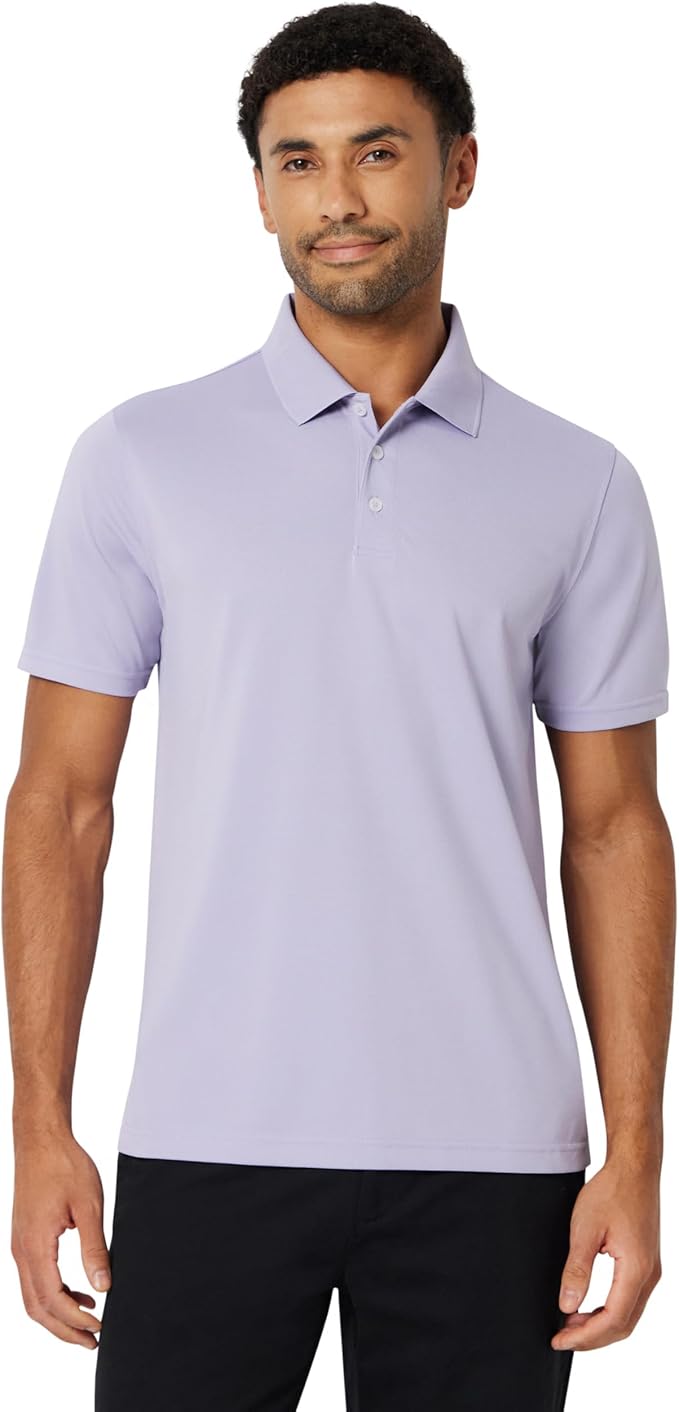Amazon Essentials Men's Moisture Wicking Golf Polo Shirt, Short Sleeve, Slim-Fit, Quick-Dry, Active Wear