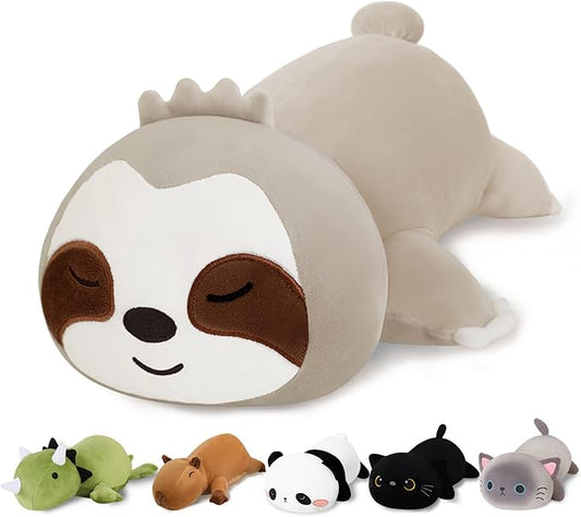 Weighted Sloth Stuffed Animals, Cute Weighted Sloth Plush, Soft Stuffed Weighted Plushie Pillow Gifts for Girls Boys(13.8" 1.6Lbs)