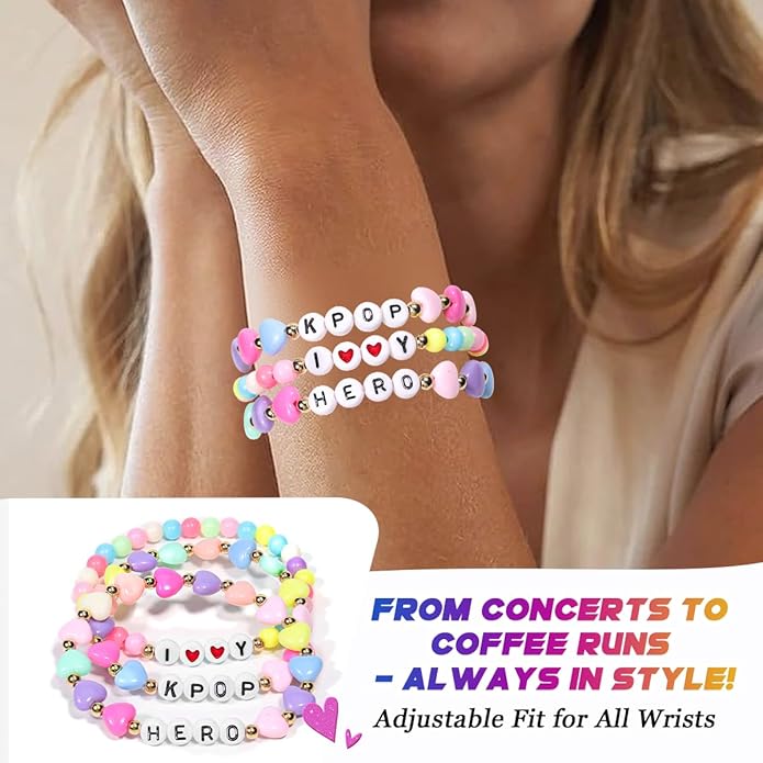 AICase for Kpop Bracelets Merch Gifts Toys Stuff Inspired Bracelets Friendship K_Pop Outfit Cosplay Costume Merchandise Jewelry Gifts for Fans Women Birthday Christmas Stocking