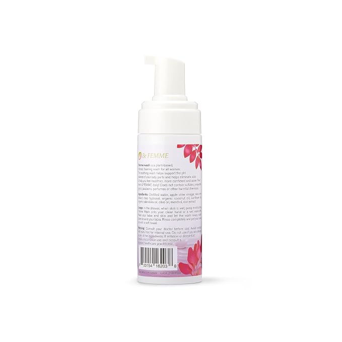 Femme Wash Natural Feminine Wash For Women Sulfate-Free and Paraben-Free Feminine Care to Help Restore pH Balance for Women | 150 ML