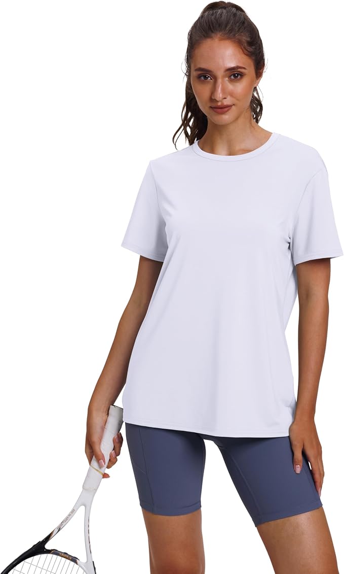 OFEEFAN Workout Tops for Women UPF 50+ Breathable Quick Dry Loose Fit T Shirt Outdoor Yoga Running Hiking Gym Tee Top