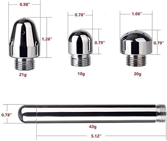 3 Heads Aluminum Shower Cleaner Douche System with 1.5 m Stainless Steel Handheld Shower Hose and Velet Pouch