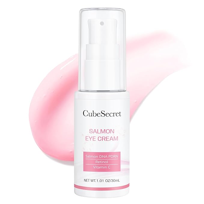 Salmon DNA PDRN Pink Peptide Eye Serum Moisturizing Treatment | Restores Skin Elasticity & Radiance | Evens Skin Tone & Pore Care | 30 ml with Salmon DNA, Vitamin C, Grape Seed Extract & Retinol