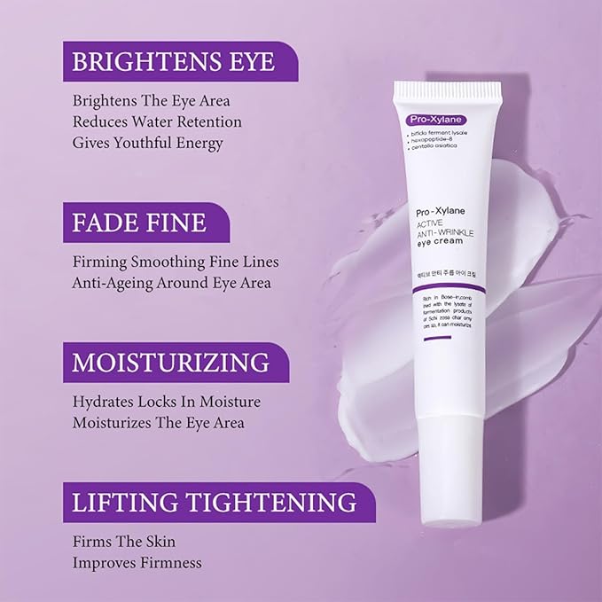 Under Eye Cream for Dark Circles and Puffiness – Pro-Xylane Eye Cream Anti Aging Hydrator to Smooth Fine Lines & Wrinkles, Refresh Tired Eyes, Lightweight Daily Eye Treatment 15g/0.5oz