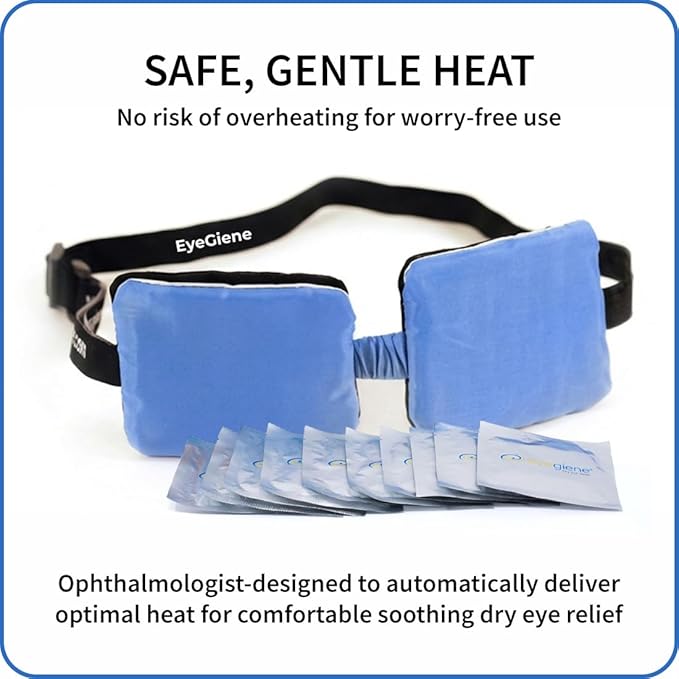 EyeGiene Insta-Warmth System Eye Mask, Heated Dry Eye Mask, Multi-Use Heat Treatment for Dryness, Fatigue, Styes, Blepharitis, Medical Device, Travel Accessories