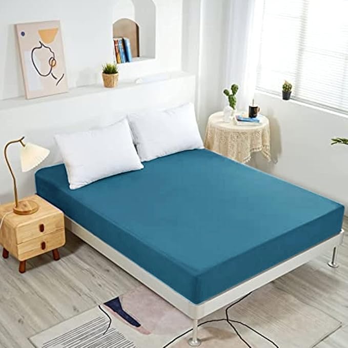 NHNHN Fitted Sheet-Deep Pockets-Soft Microfiber-Easy Care-Shrinkage and Fade Resistant-Fitted Sheets Twin Size for Girl Woman Teens Kids-Only 1 Fitted Sheet (Twin, Turquoise)