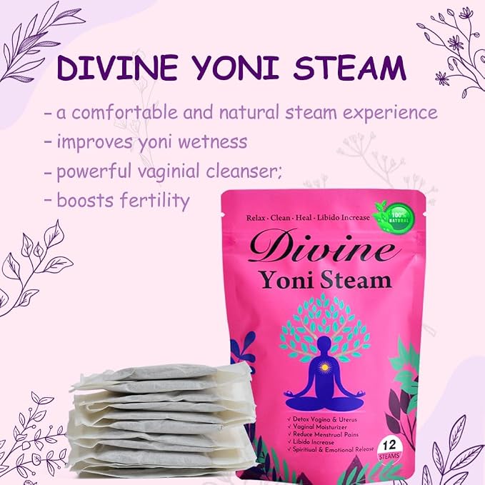 Hiherbs Yoni Steaming Herbs, Pack of 2 for Women Cleansing and Detox at Home, Organic Yoni Steam Herbs for pH Balance 12 Bags