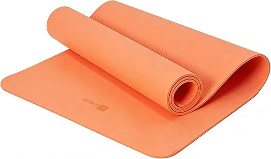 Keep 72" x 24" TPE Yoga Mat Non Slip, 1/4 Inch (6mm) Exercise Mat for Home Workout, Gym, Yoga, Pilates & Stretching with Carrying Strap, Oat White