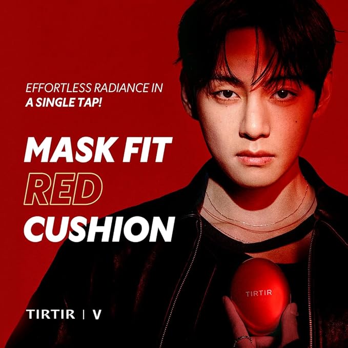 [*Mini Size*] TIRTIR Mask Fit Red Cushion Foundation | Full coverage, Weightless, Skin fit, Satin Glow Finish, Korean Makeup BB Foundation, beauty, Tattoo cover up, Buildable (#13C Fair, 0.15 Fl Oz)