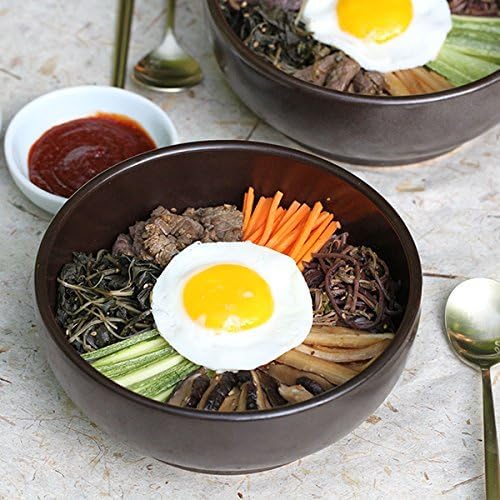 Crazy Korean Cooking Korean Stone Bowl (Dolsot), Sizzling Hot Pot for Bibimbap and Soup (Large, No Lid) - Premium Ceramic