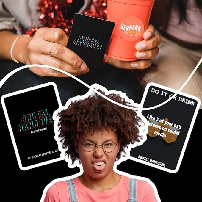 Brutal Hangover - Drinking Game | 3 in 1 Party Card Game with Savage Dares & Wild Questions | Fun Games for Game Night, Pregame, Bachelorette Party | 21st Birthday