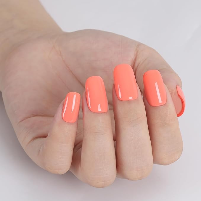 Light Coral Orange Gel Nail Polish, 15ml Orange Gel Polish for DIY Nail Art Starter or Manicure Salon,Spring Summer Fall Colors,UV NAIL Lamp Needed - GP0106