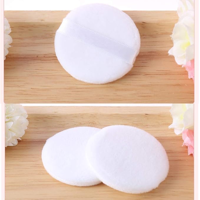 Joly Large Loose powder Puff, 4.3'' XL Body Puff with Ribbon (10.9cm) (5PCS)