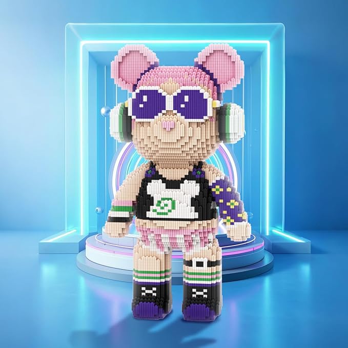 DAHONPA Rock Girl Bear Micro Building Blocks Set (7220 Pieces) Gift for Adults and Kids