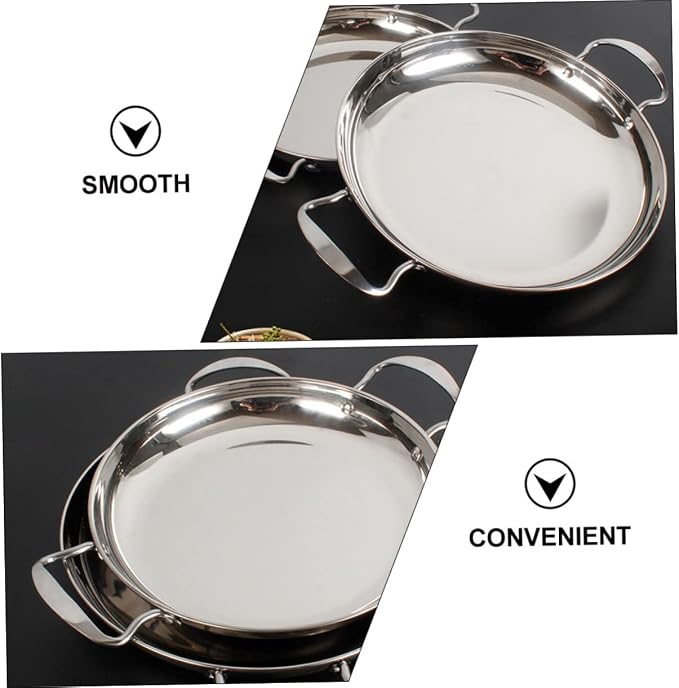 LABRIMP Korean Ramen Pan Double Handle Pot Stainless Steel Dry Pot Rapid Heat Transfer Cookware