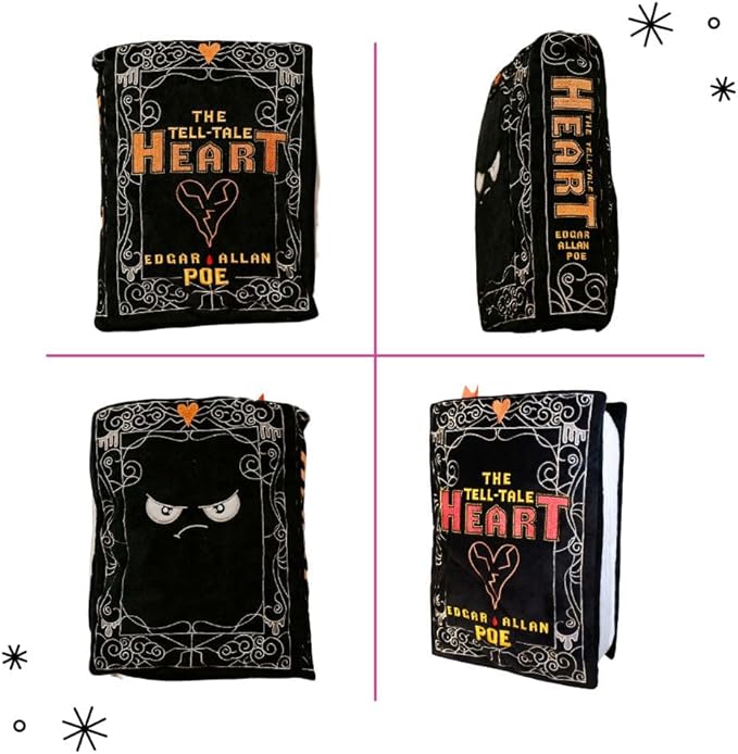 Punchkins The Tell-Tale Heart Book Plush, Edgar Allan Poe Soft Collectible Gift for Book Lovers, Readers, Teachers, Bookworms- Literary Decor for Library, Office, or Study– 11x7/PillowSize
