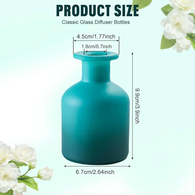 1Pcs 150ml/5oz Empty Glass Diffuser Bottle Aromatherapy Jar Container Fragrance Accessories Use with Essential Oils Replacement Diffusers Reed Sticks DIY Crafts Decor Blue Gradient