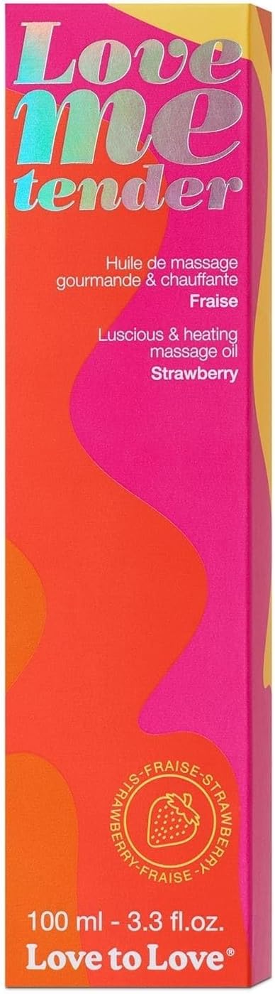 Love Me Tender Luscious Hydrating Strawberry Warming Massage Oil – Kissable Flavored Massage Oil for Couples Intimacy, Romantic Date Night, Couples Play, Sensual Body Oil, Intimacy Items 3.3 fl oz
