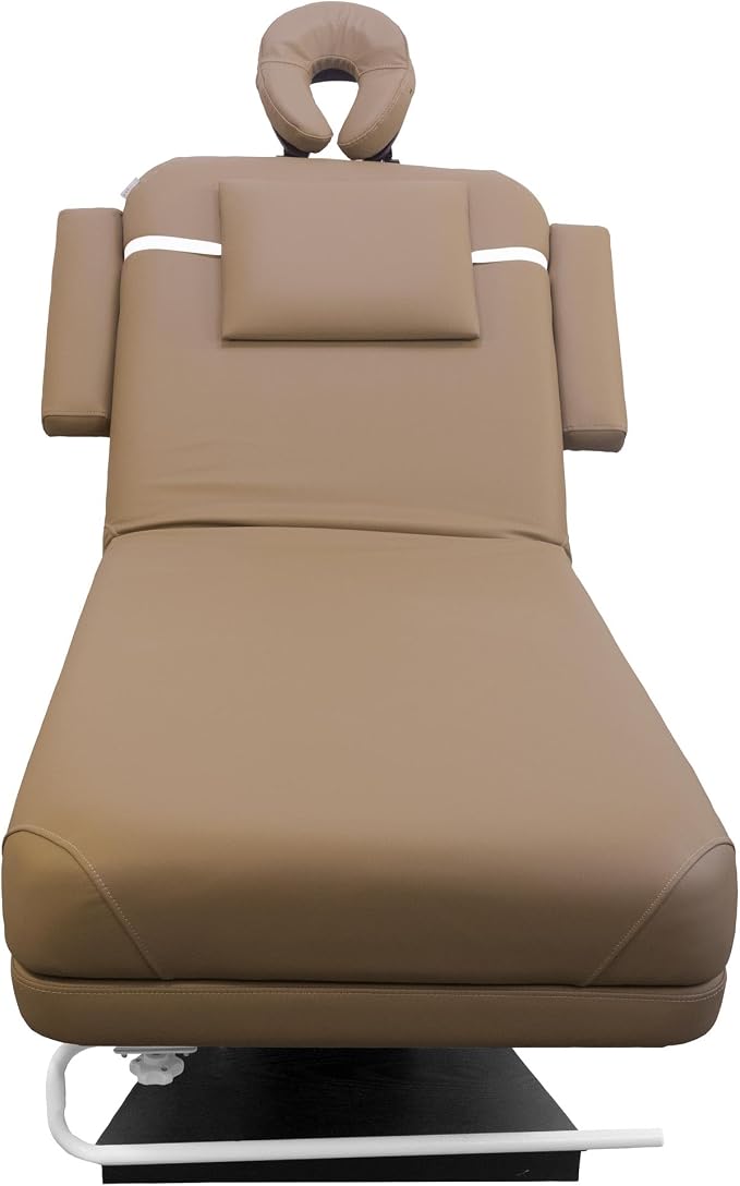 SKINACT Milo 3.0 Motor (with Independent Leg Adjustment) Electric Massage & Facial Bed/Table Sand top and Dark Brown Base