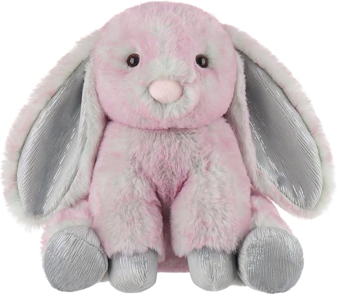 Apricot Lamb Toys Plush Bunny Rabbit Stuffed Animal with Fluffy Soft Ears (Grey-Pink, Small-8")