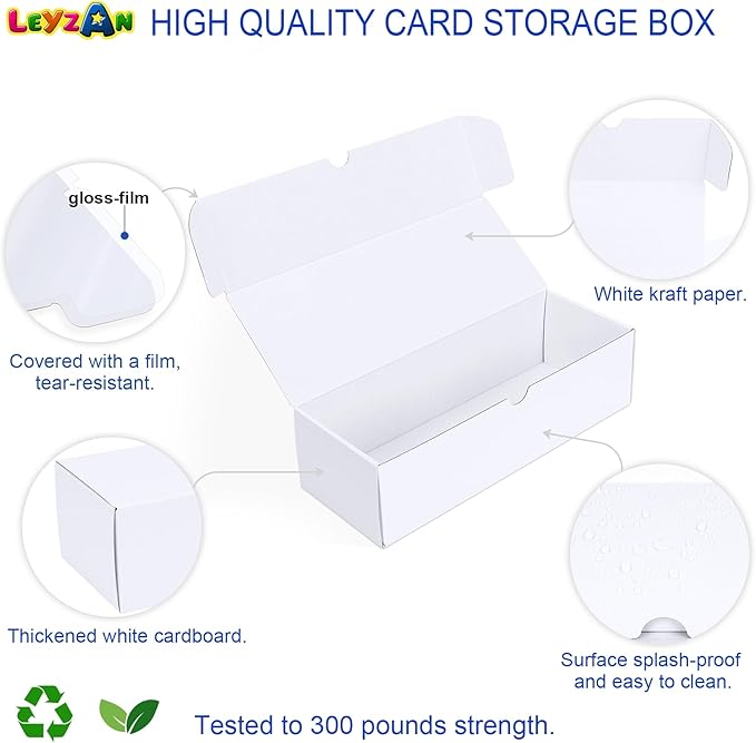 Trading Card Storage Boxes, 12 Pack 600 Count Cardboard Card Organizer for MTG, TCG & Sports Cards, Fits Sleeved Cards, Bulk Card Storage for Trading Card Collections, 10.4 INCH