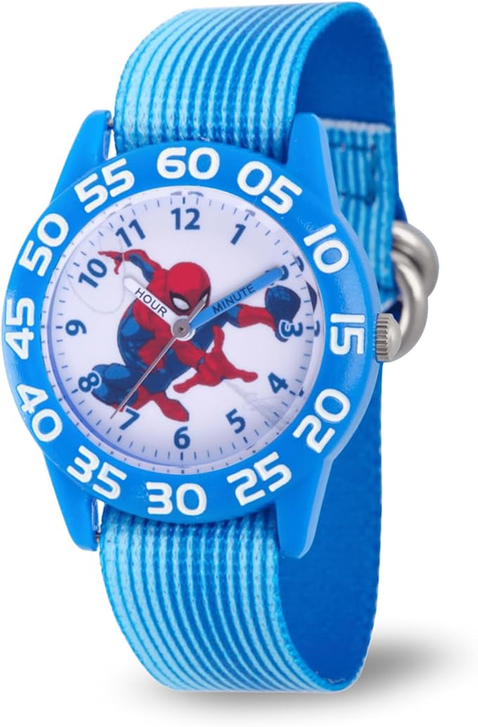 Marvel Spiderman Watch for Kids - Spiderman Watch Boys - Spider-Man Watches for Boys 4-6 - Toys - Kids - Marvel Toddler - Silver Case - 3D Silicone Plastic Strap