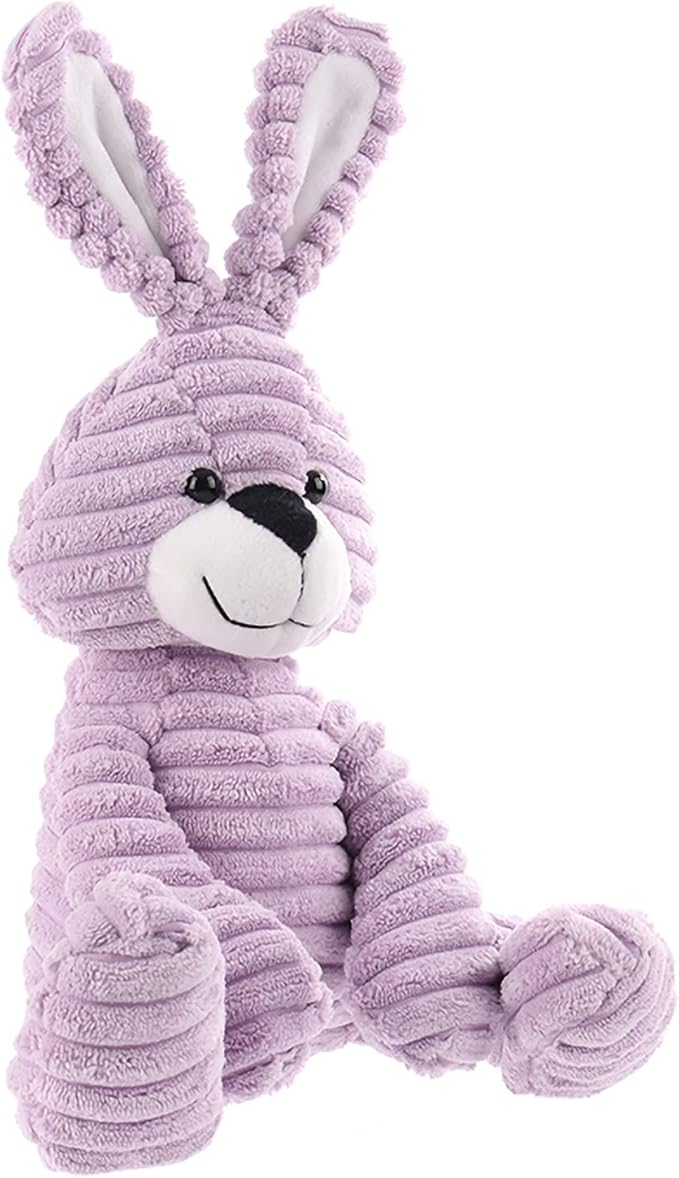 Apricot Lamb Toys Plush Corduroy Rabbit Bunny Stuffed Animal Soft Cuddly Perfect for Child （Purple Bunny,8.5 Inches
