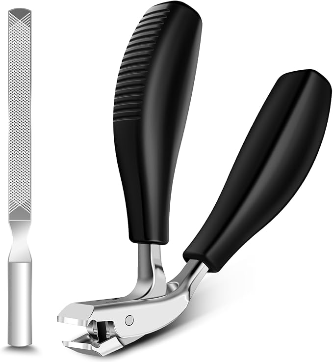 Toenail Clippers for Seniors Thick Toenails, 2026 Upgrade Straight Angled Head Large Toe Nail Clippers for Men, Sharp Heavy Duty Nail Cutter with Catcher ABS Long Handle