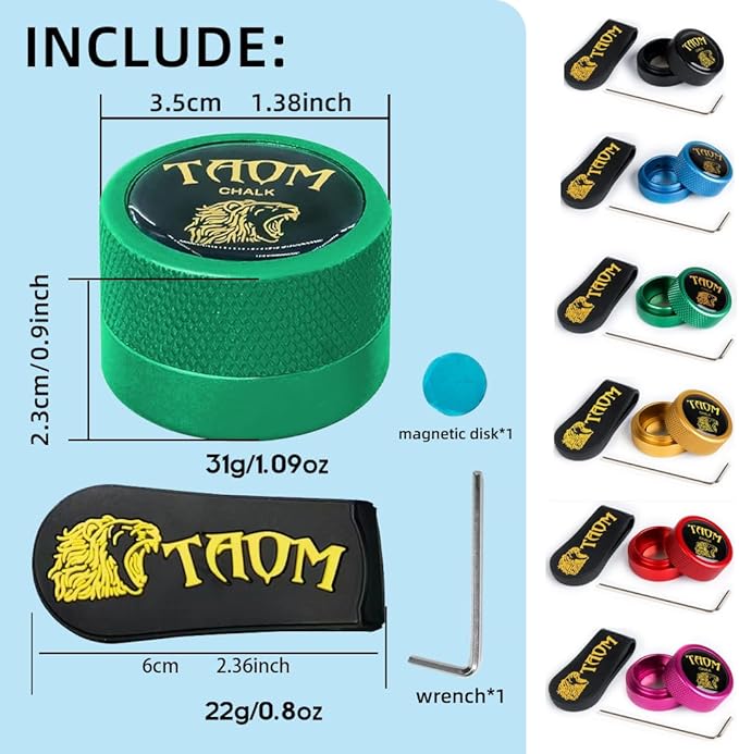 TAOM Pool Chalk Holder Round Shaped Practical Tool Billiards Accessories Magnetic Mini Chalk Tip Case Container Round Box Billiards