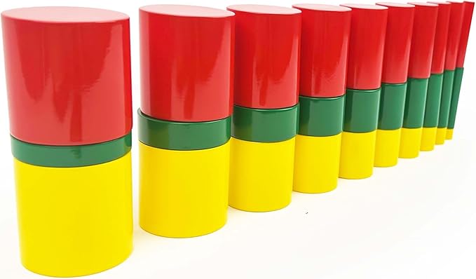 Hidoggy Montessori Knobless Cylinders(Set of 4), Early Educational Material Sensorial Toy for Toddler 3+, Preschool Learning for Kids Boy Girl Gift