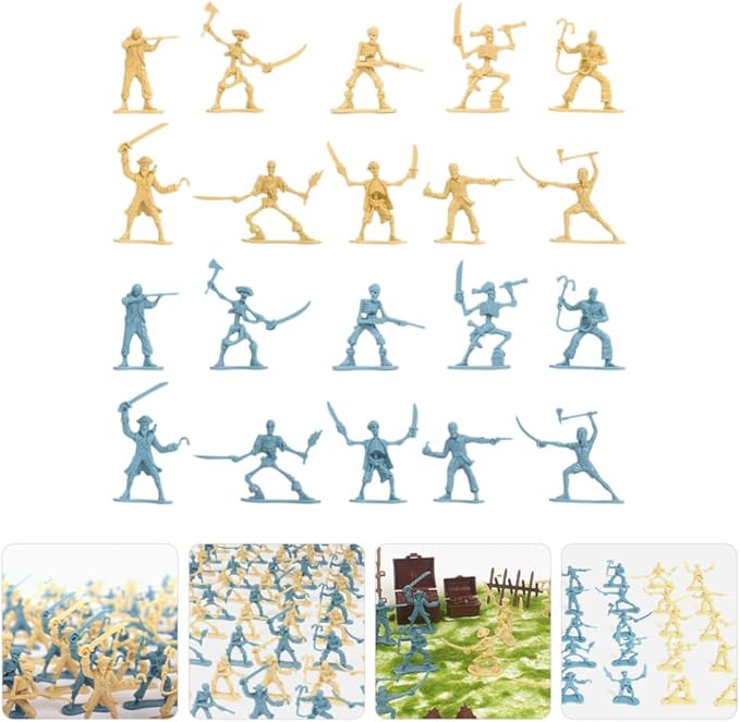 BESPORTBLE Pirate Soldier Figures 100pc Miniature Toy Soldiers Pirate Skeleton Warrior