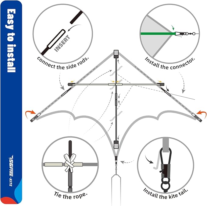 SGftre Delta Kite for Kids & Adults，Extremely Easy to Fly for Beginners，Kites for Beach Trip Park Family Outdoor Activities