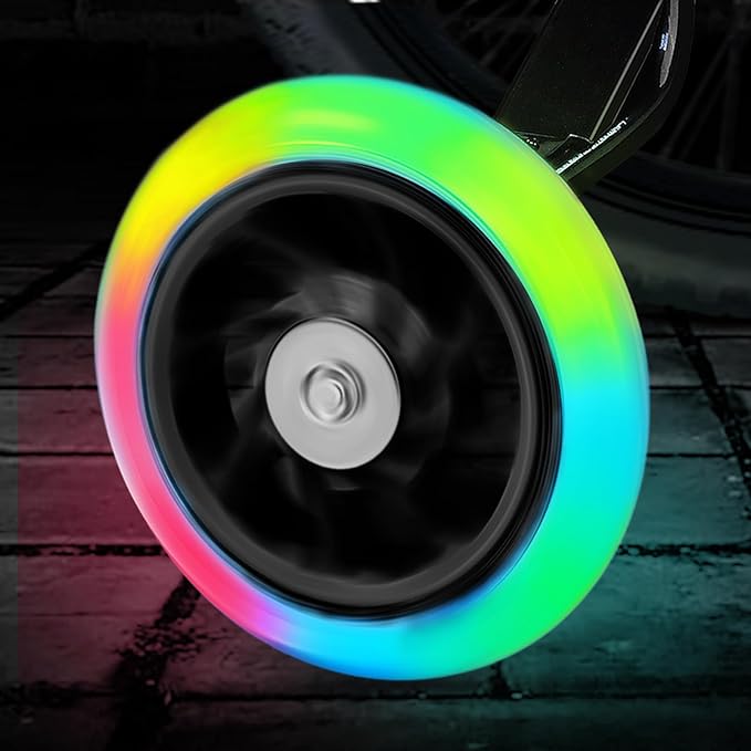 PRUNUS Flash BIKE Training Wheels for 12 14 16 18 20 Inch.Training Wheels for Kids Bike is Heavy Duty.Bicycle Training Wheel is Suitable Single Speed Bike
