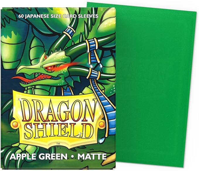 Dragon Shield | Japanese Size Card Matte Sleeves | 60 CT - Smooth & Tough Premium TCG Sleeves - Compatible with Yu-Gi-Oh, Naruto, Cardfight & Vanguard | Apple Green