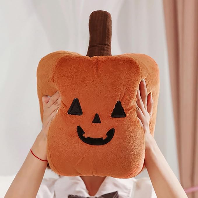Halloween Pumpkin Plush Pillow Stuffed Toy for Kids - 11.8" Plush Pumpkin Shaped Throw Pillow, Soft Stuffed Fall Halloween Decor for Sofa Bed, Funny Thanksgiving