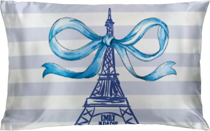 Jay Franco Kids Satin Pillowcase – Pillow Cover ONLY – 20 x 30 Inch Standard Size Super Soft & Comfort Bedding, Official Licensed Product, White - Emily in Paris